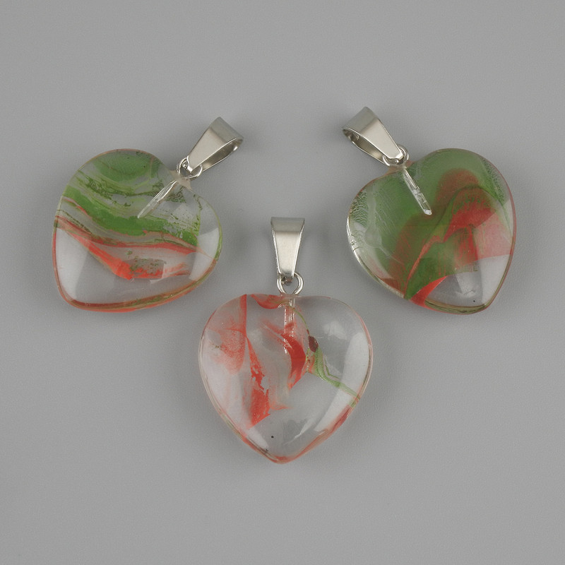 Pendant 'Heart' (Transparent Resin) 21×21×30 mm+