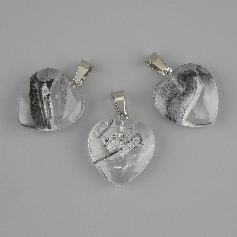 Heart Pendant (clear resin) 21x21x30 mm+