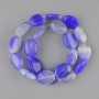 Agate Beads, Flat Oval, 19.5–20×15 mm, ± length 39 cm, on thread