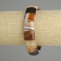 Agate bracelet with smooth links, 15×12 mm, 5–13 mm ±, 18 cm length, stretch