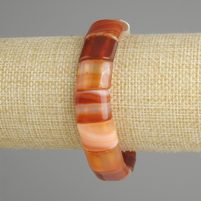Agate Bracelet with Smooth Links, diameter 15×12, 5-13 mm ±, length 18 cm ±, stretch