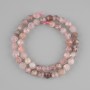 Strawberry Quartz Beads Faceted, 8x7 mm, 38 cm on thread