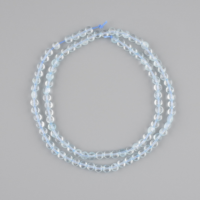 Faceted Topaz Beads Coin-shaped, 4 mm Diameter, 39 cm Length on Thread