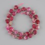 Tourmaline beads, faceted diamond-shaped, 10×8 mm, seed beads ~3 mm, length 37 cm ±, on thread