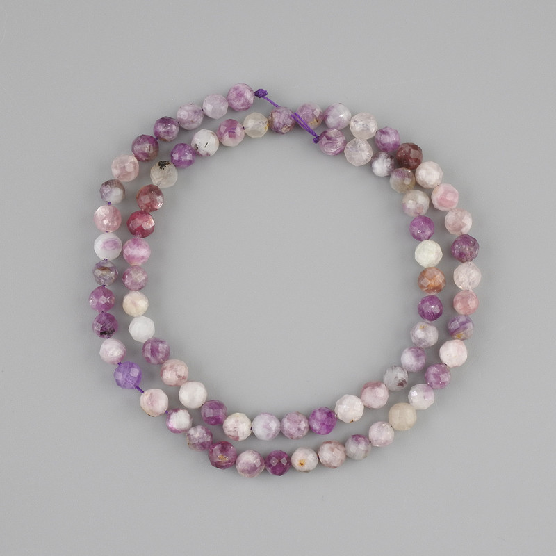 Faceted Tourmaline Beads, 5 mm diameter, 38 cm length ± on thread