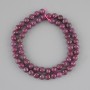 Ruby Beads, Faceted Round Beads, 6 mm Diameter, Length ±38 cm, on thread