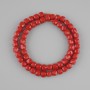 Coral Beads, Faceted Cube, 6x6 mm, 39 cm length on thread