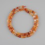 Carnelian beads, faceted cube shape, diameter 4–5 mm, length 39 cm ± on thread
