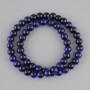 Blue Tiger's Eye Beads (synthetic) smooth round bead, diameter 8 mm ±, length 38 cm ± on thread