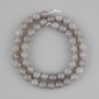 Beads Smoky Agate, Faceted Round Beads, 8 mm Diameter, 37 cm Length on Thread