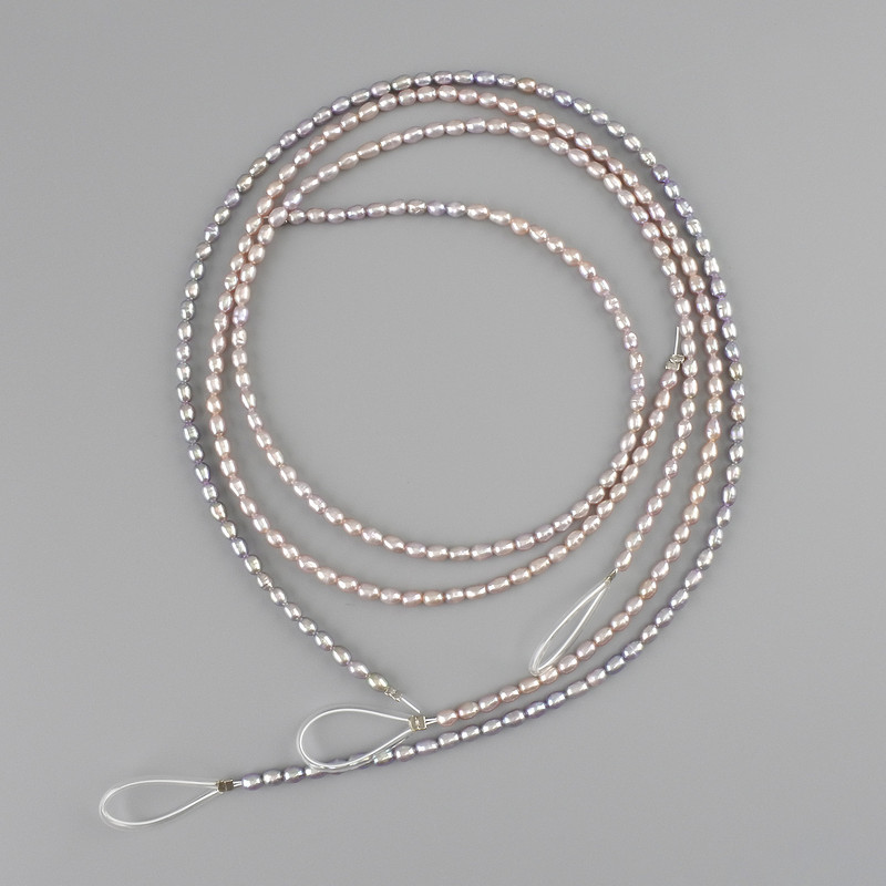 Natural freshwater pearl beads 4–4.5×3 mm, length 38 cm ±
