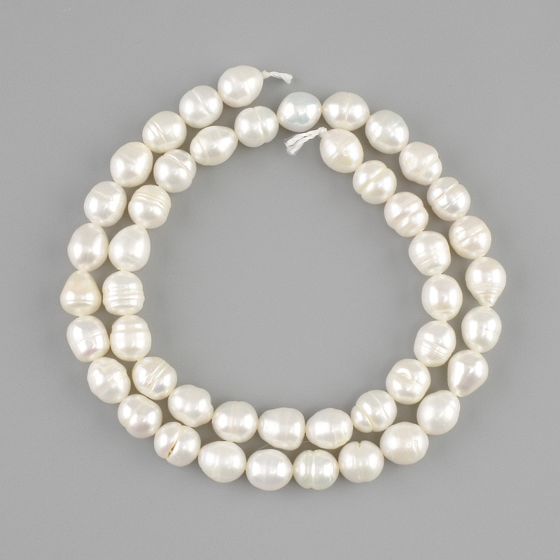 Natural freshwater pearl beads 7.5–8.5×6–6.5 mm, length 35 cm ±