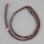 Ruby Beads, Faceted Cube Shape, 3×3 mm, Length 39 cm +/-