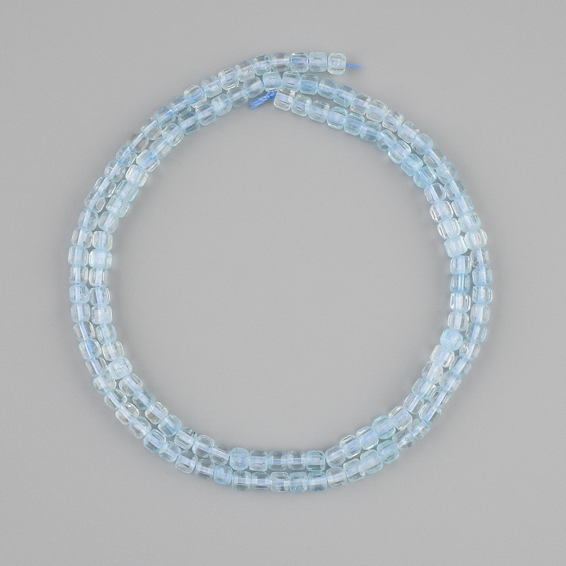 Faceted Topaz Beads, Cube-Shaped, 3×3 mm diameter ±, 39 cm length ±