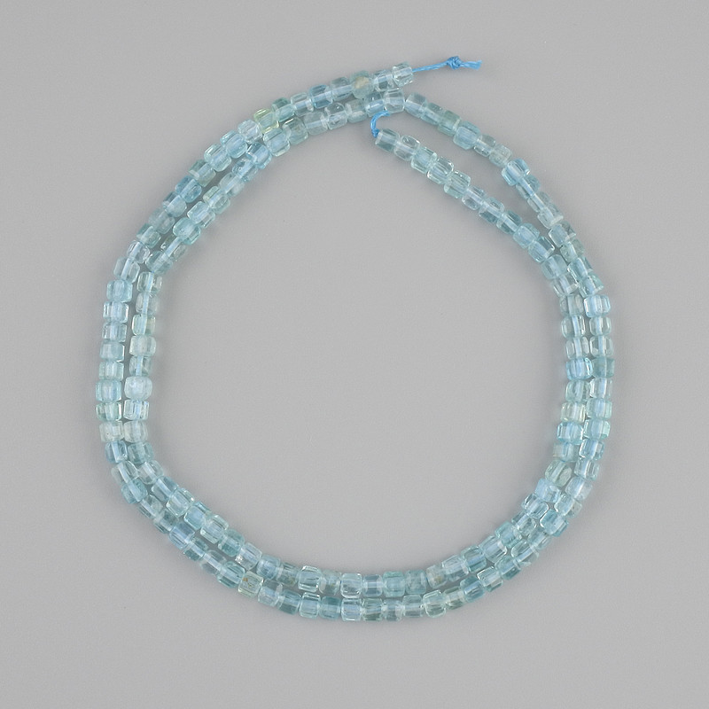 Faceted Topaz Beads, Cube-shaped, diameter about 2×2.5 mm, length about 39 cm+