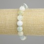 Morganite Bracelet, natural stone, smooth beads, 10 mm diameter, 18 cm stretch