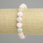 Morganite Bracelet, Natural Stone, Smooth Beads, Diameter 10 mm, Length 18 cm, Stretch