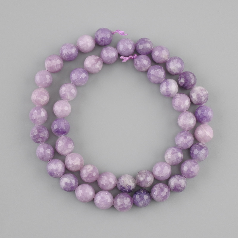 Lepidolite Beads, Faceted Round 8mm ±, Length 36 cm ±