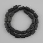 Tourmaline Schorl Cut Beads, diameter 10.5–12 × 7–7.5 mm, seed beads 3 mm ±, length 39 cm ±
