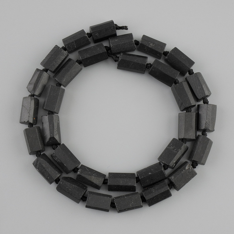 Schorl-cut Tourmaline Beads, diameter 10-11, 5x6, 5-7, 5mm±, length 41cm±