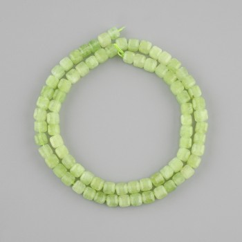 Chrysolite (olivine) Beads, Faceted Cube, 5x5 mm, 38 cm length