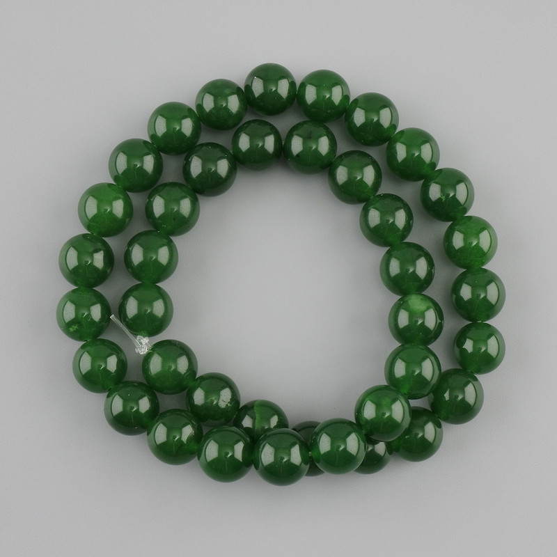 Chrysoprase beads, smooth round balls, diameter 10 mm ±, length 38 cm ±