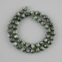 Beads of natural seraphinite, smooth round beads, diameter 8 mm±, length 38 cm±