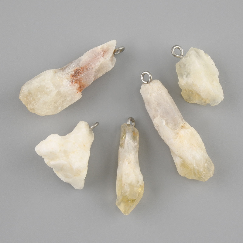 Pendant Citrine Raw Stone ~20-40×11-14 mm +/- Assorted Sizes