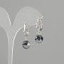Terahertz Earrings, Faceted, 10x9 mm diameter, 30 mm length