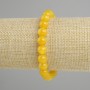 Yellow Agate Bracelet with Smooth Beads, 8 mm Diameter, 18 cm Length, Stretch