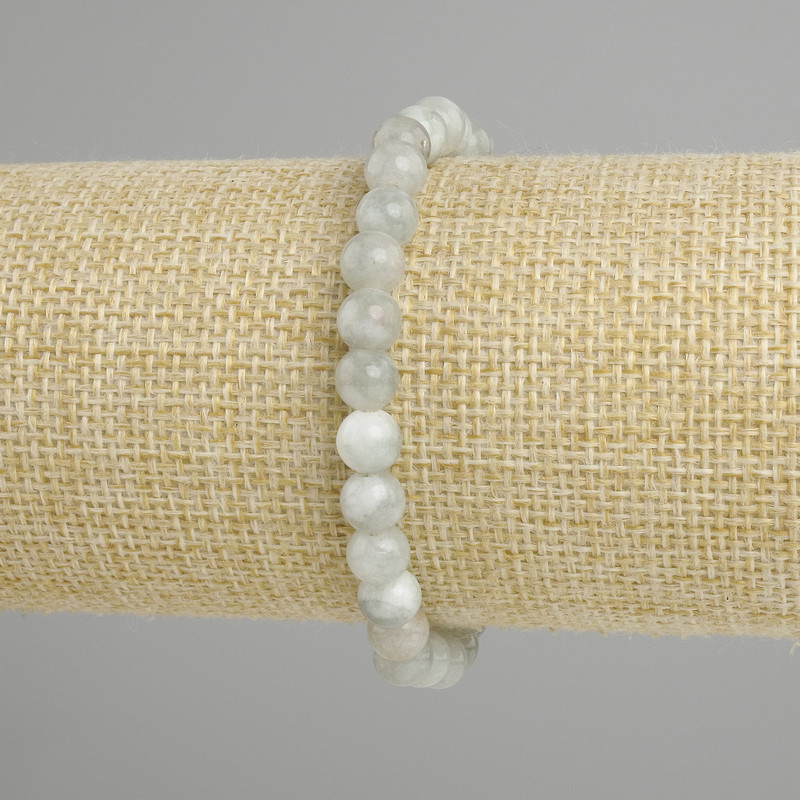 Bracelet Labrador (synthetic) smooth beads, 6 mm diameter ±, length 18 cm ± stretch
