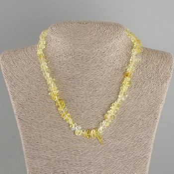 Citrine Granules Necklace, artificial, diameter 6, 5–13×2–7 mm ±, length 40 cm + 5 cm extender chain