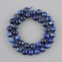 Natural kyanite beads, smooth round spheres, diameter 10 mm ±, length 39 cm ± on thread