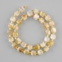 Faceted Citrine Beads, Cube Shape, 8×8 mm, 3 mm Seed Beads, 38 cm Length on Thread