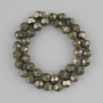 Pyrite Beads Faceted 8–8.5×7–8 mm, 35 cm Thread Length
