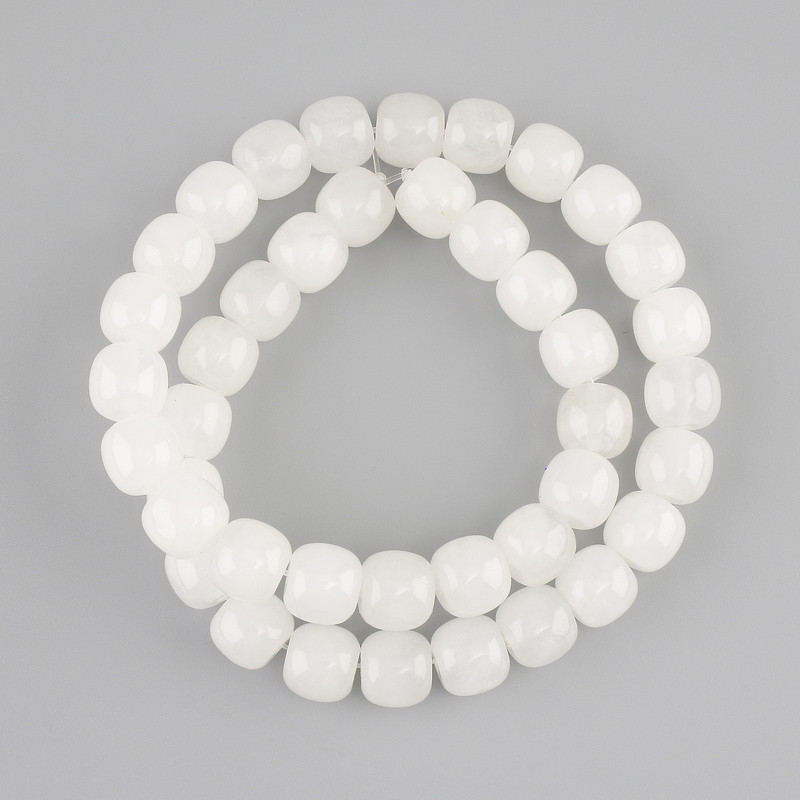 White Quartz Rondelle Beads 10x9mm ±, 38 cm ± on thread