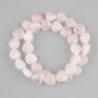 Pink Quartz Heart Beads, diameter 12x12mm, length 38 cm