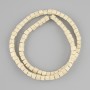 Beige Lava Beads Cube, 4x4 mm, ± on thread, 40 cm length+