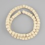 Beige Volcanic Lava Cube Beads, 6x6 mm, on thread, 40 cm length+