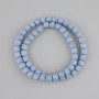 Blue lava beads, cylindrical, 6×6 mm, on thread, 37 cm long+