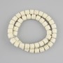 Beige Lava Beads, Cylindrical, 8x8 mm diameter, On Beading Thread, Length 38 cm+