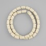 Beige lava beads, cylindrical, 10x6 mm ± on thread, length 38 cm+