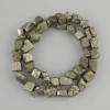 Pyrite Beads, Unpolished Stone, diameter 4.5–9 × 5.5–8 mm, length approx. 38 cm, on thread