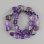 Amethyst Heart Beads, 14x14 mm, approx. 37 cm long, on thread