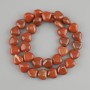 Beads Red Jasper Heart-shaped, 12×12 mm diameter, approx. 37 cm length on beading thread