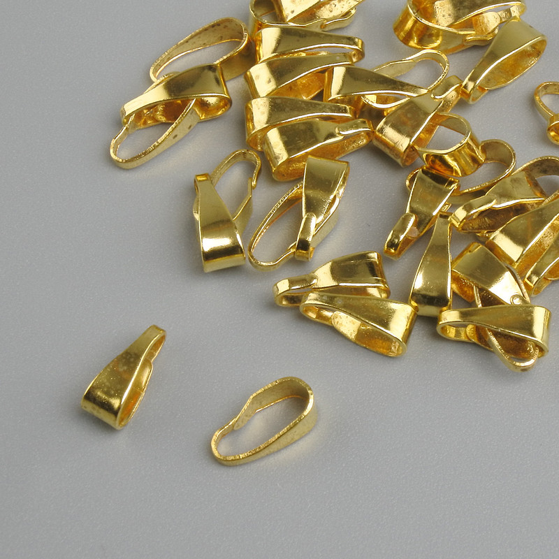 Pendant Bail - Gold-tone, 3 mm diameter, 7 mm length, pack of 40