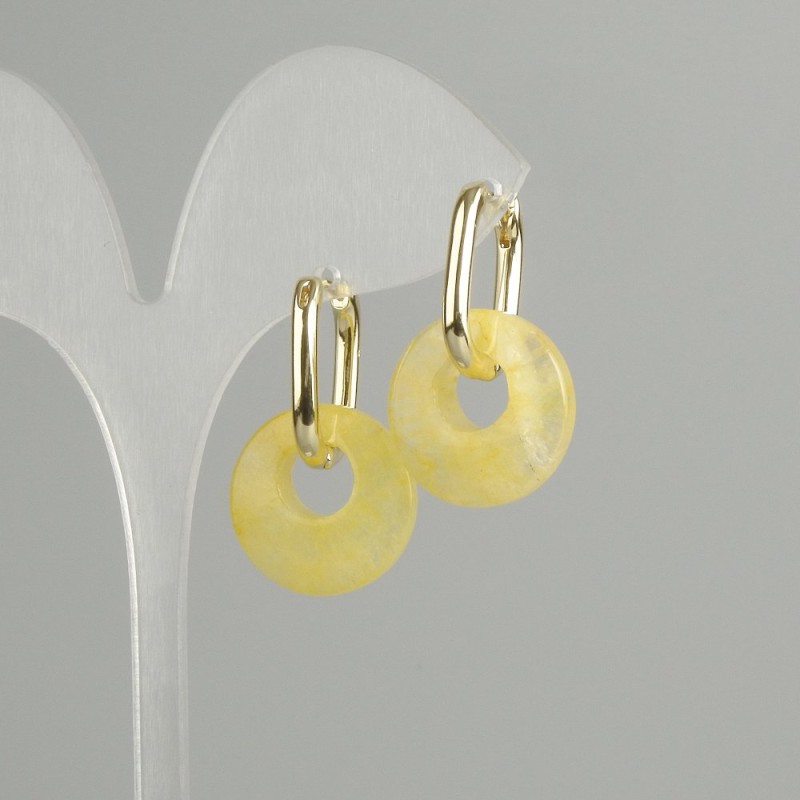 Earrings 'Bagel' Citrine, diameter 18×5 mm, length approx. 30 mm