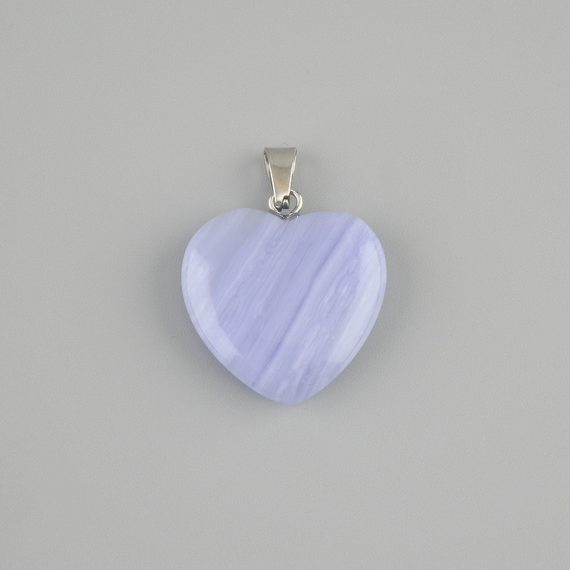 Pendant Blue Agate Heart 20x20x27mm+