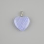 Pendant Blue Agate Heart 20x20x27mm+