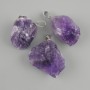 Raw Amethyst Pendant 28×23 mm ±, length 36 mm ± (assorted size)